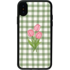 iPhone X / Xs Case Hülle - Silikon schwarz Green vichy tulips 2026