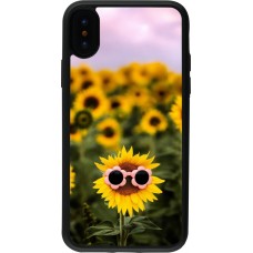 iPhone X / Xs Case Hülle - Silikon schwarz Sunflower with glasses 2026