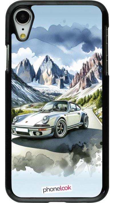 iPhone XR Case Hülle - Porsche 911 Berg Aquarell