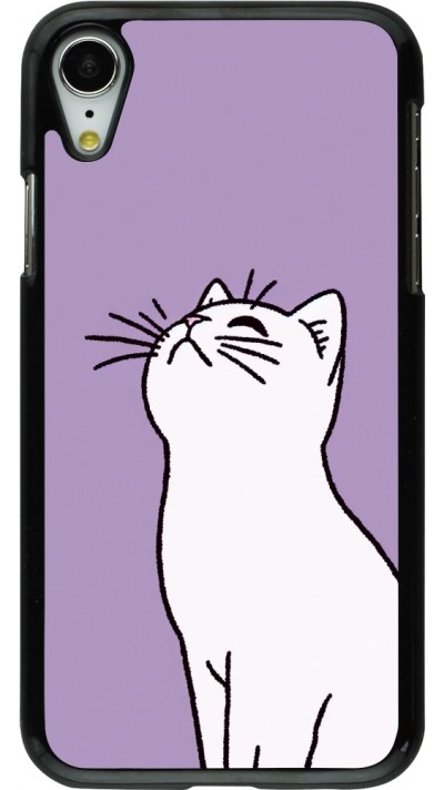 iPhone XR Case Hülle - Chat auf lila Hintergrund