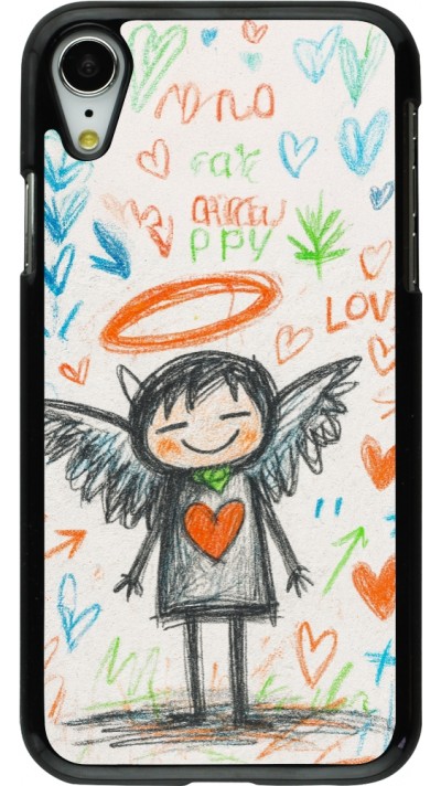 iPhone XR Case Hülle - Little Angel Sketch Love