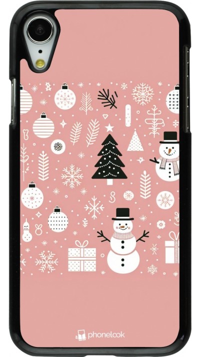 iPhone XR Case Hülle - Weihnachten 2024 Rose Schneemann Weihnachten
