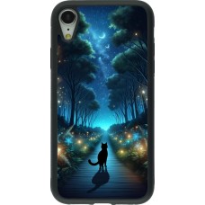 iPhone XR Case Hülle - Silikon schwarz Schwarze Katze Spaziergang
