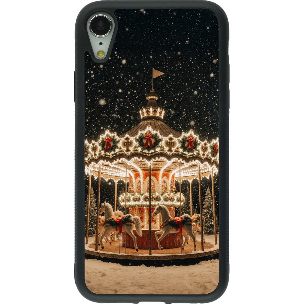 iPhone XR Case Hülle - Silikon schwarz Christmas 25 Carousel