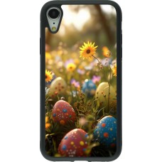 iPhone XR Case Hülle - Silikon schwarz Easter 2026 Decorated eggs