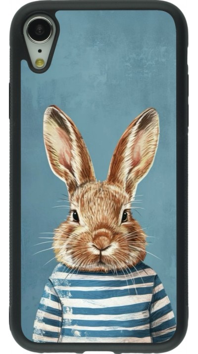 iPhone XR Case Hülle - Silikon schwarz Easter 2026 Rabbit navy