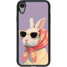 iPhone XR Case Hülle - Silikon schwarz Easter 2026 Rabbit with scarf