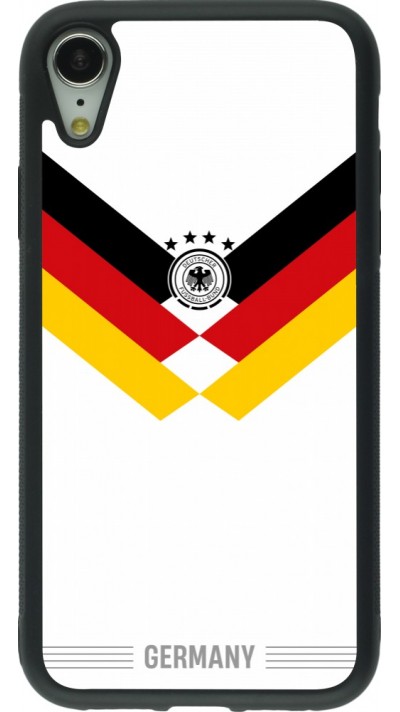 iPhone XR Case Hülle - Silikon schwarz Deutschland 2026 personalisierbares Fussballtrikot