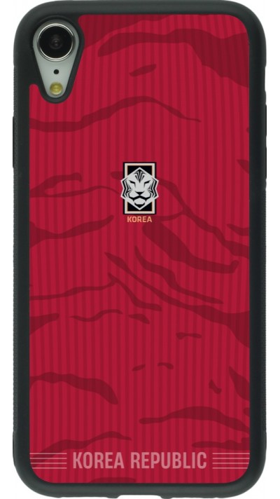 iPhone XR Case Hülle - Silikon schwarz Südkorea 2026 personalisierbares Fussballtrikot