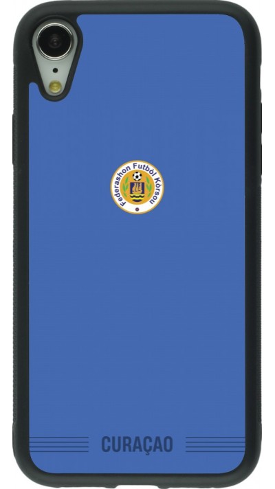 iPhone XR Case Hülle - Silikon schwarz Curaçao 2026 personalisierbares Fussballtrikot