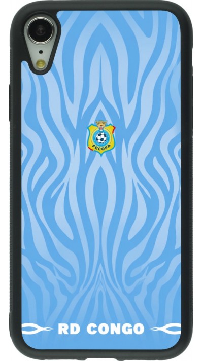 iPhone XR Case Hülle - Silikon schwarz Demokratische Republik Kongo 2026 personalisierbares Fussballtrikot