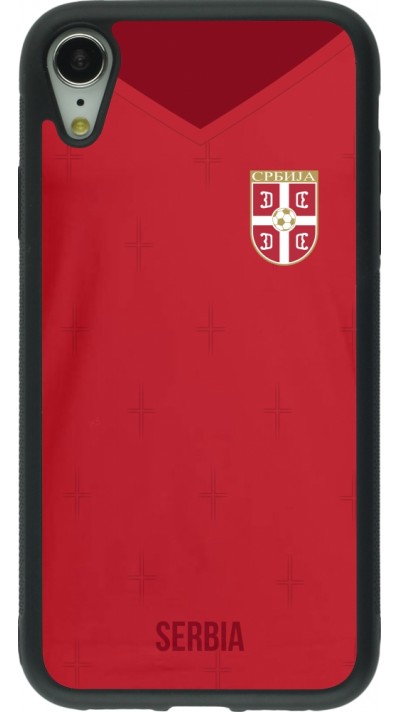 iPhone XR Case Hülle - Silikon schwarz Serbien 2022 personalisierbares Fussballtrikot