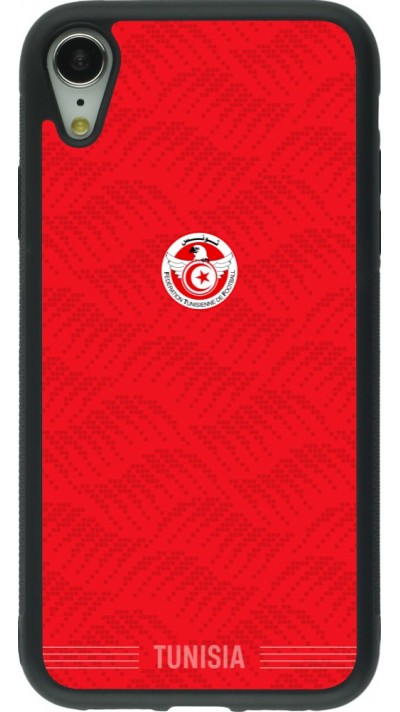 iPhone XR Case Hülle - Silikon schwarz Tunesien 2026 personalisierbares Fussballtrikot