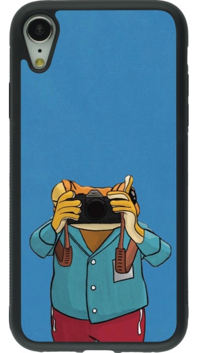 iPhone XR Case Hülle - Silikon schwarz Frog with camera DTMF