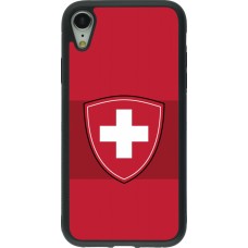 iPhone XR Case Hülle - Silikon schwarz Hockey World Championship Ecusson Suisse