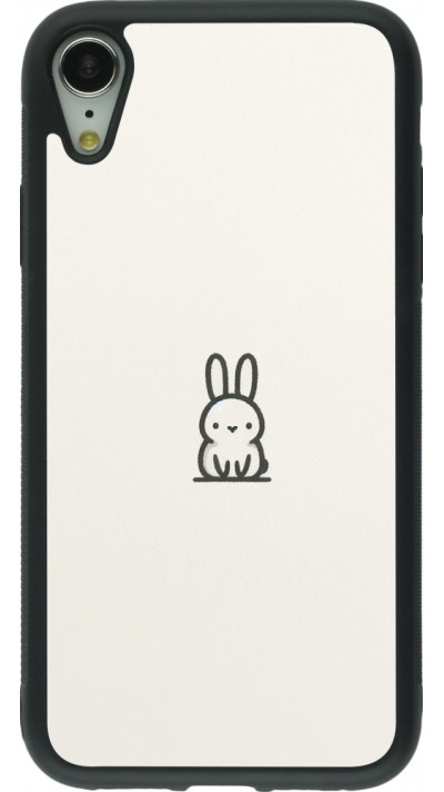 iPhone XR Case Hülle - Silikon schwarz Minimal Häschen Süße