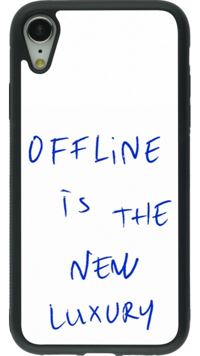 Coque iPhone XR - Silicone rigide noir Offline is the new luxury