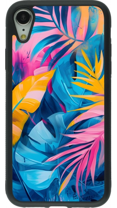 iPhone XR Case Hülle - Silikon schwarz Palms Blue