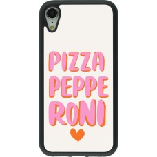 iPhone XR Case Hülle - Silikon schwarz Pizza pepperoni 2026