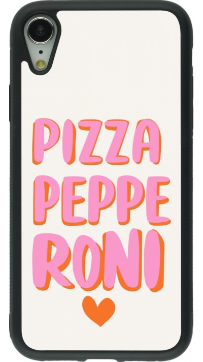 iPhone XR Case Hülle - Silikon schwarz Pizza pepperoni 2026