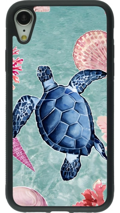 iPhone XR Case Hülle - Silikon schwarz Preppy Turtle