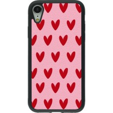 iPhone XR Case Hülle - Silikon schwarz Saint Valentines Day 26 Pattern heart