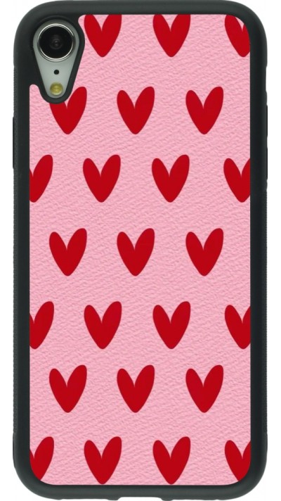iPhone XR Case Hülle - Silikon schwarz Saint Valentines Day 26 Pattern heart