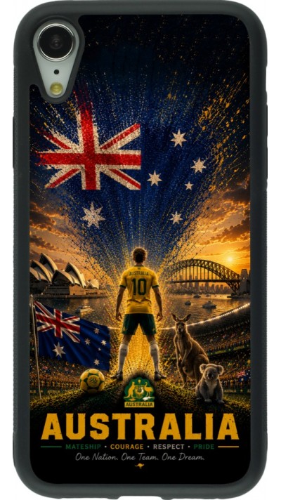 iPhone XR Case Hülle - Silikon schwarz Fussball Australien splash 2026