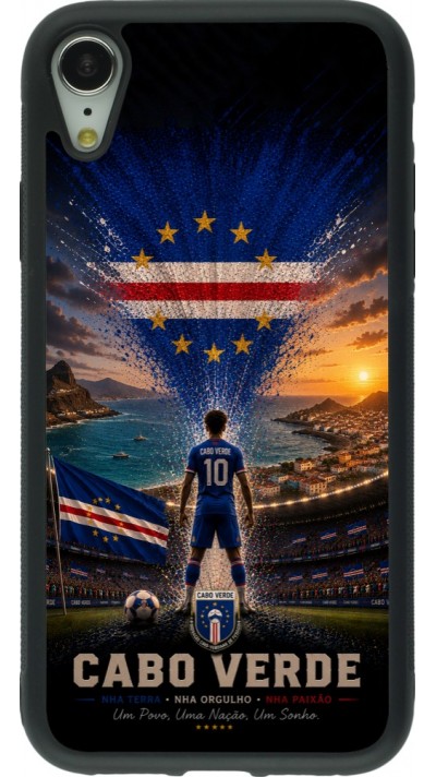 iPhone XR Case Hülle - Silikon schwarz Fussball Kap Verde splash 2026