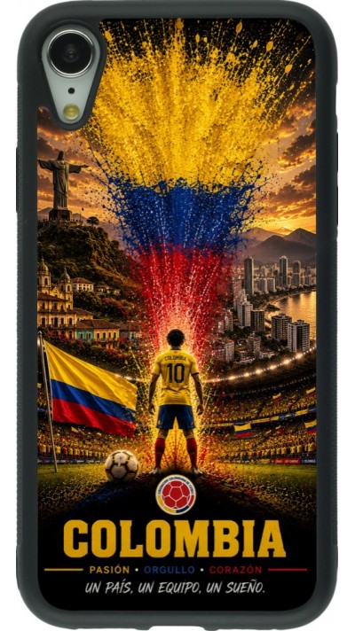 iPhone XR Case Hülle - Silikon schwarz Fussball Kolumbien splash 2026