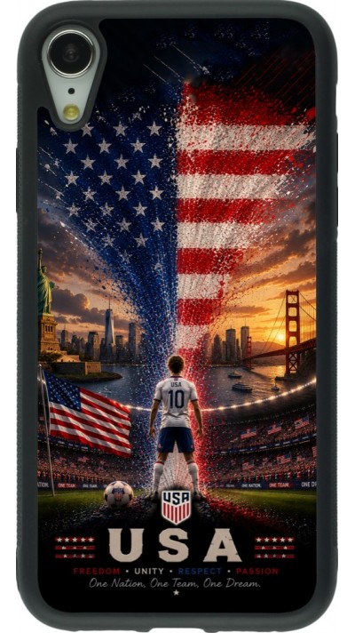 iPhone XR Case Hülle - Silikon schwarz Fussball Vereinigten Staaten splash 2026