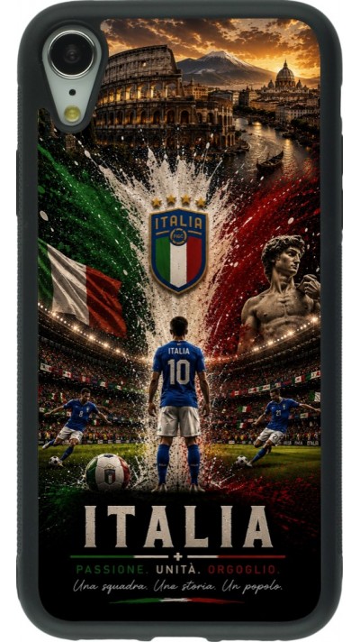 iPhone XR Case Hülle - Silikon schwarz Fussball Italien splash 2026