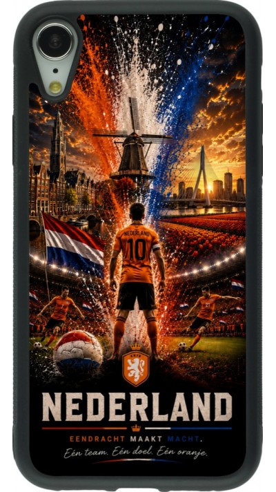 iPhone XR Case Hülle - Silikon schwarz Fussball Niederlande splash 2026