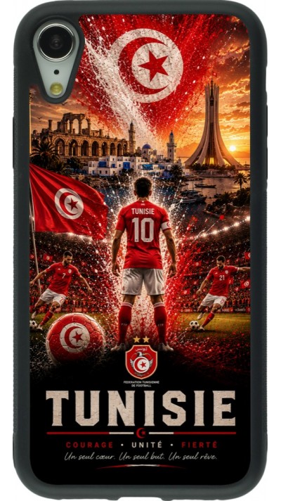 iPhone XR Case Hülle - Silikon schwarz Fussball Tunesien splash 2026