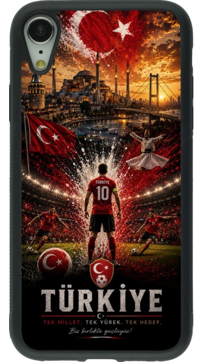 iPhone XR Case Hülle - Silikon schwarz Fussball Türkei splash 2026