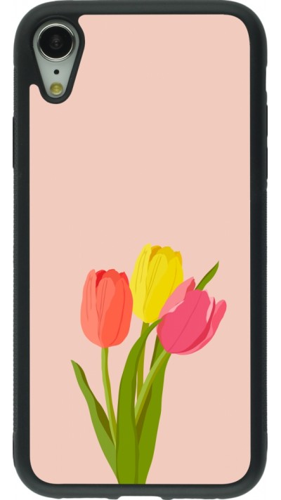 iPhone XR Case Hülle - Silikon schwarz Spring 23 tulip trio