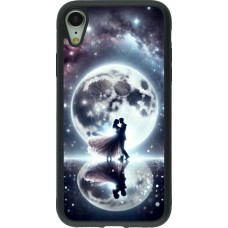 iPhone XR Case Hülle - Silikon schwarz Valentin 2024 Liebe unter dem Mond