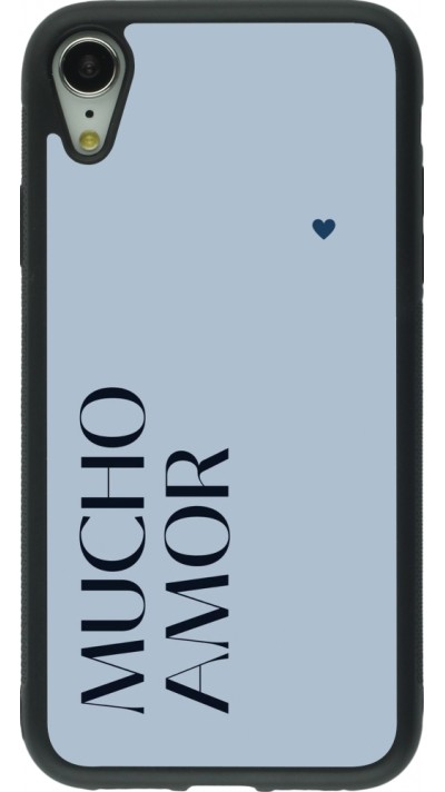 iPhone XR Case Hülle - Silikon schwarz Valentine 2024 mucho amor azul
