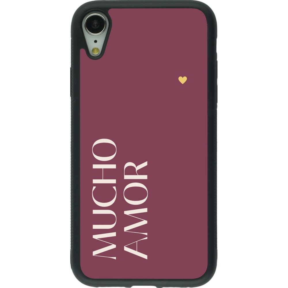iPhone XR Case Hülle - Silikon schwarz Valentine 2024 mucho amor rosado