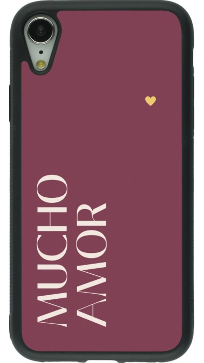 iPhone XR Case Hülle - Silikon schwarz Valentine 2024 mucho amor rosado