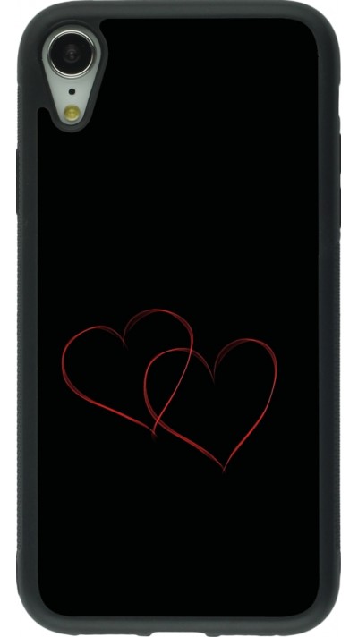 iPhone XR Case Hülle - Silikon schwarz Valentine 2023 attached heart