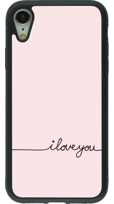 iPhone XR Case Hülle - Silikon schwarz Valentine 2023 i love you writing
