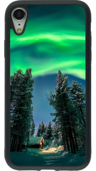 iPhone XR Case Hülle - Silikon schwarz Winter 22 Northern Lights