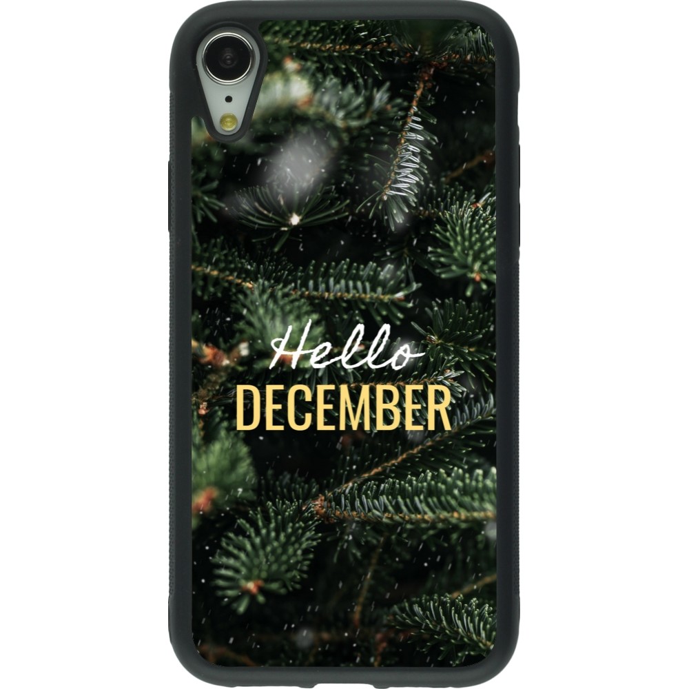 iPhone XR Case Hülle - Silikon schwarz Winter 25 Winter hello december
