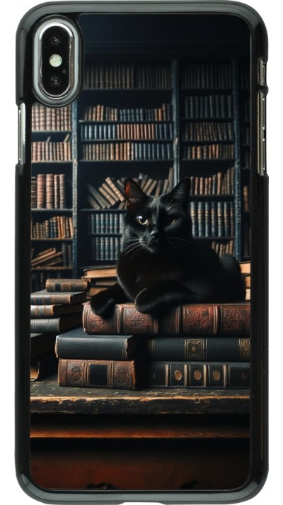 iPhone Xs Max Case Hülle - Katze Bücher dunkel iPhone Xs Max Case Hülle - Katze Bücher dunkel