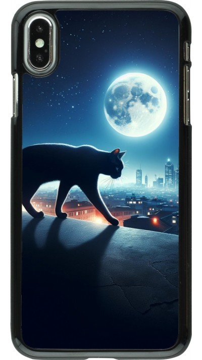 iPhone Xs Max Case Hülle - Schwarze Katze unter dem Vollmond iPhone Xs Max Case Hülle - Schwarze Katze unter dem Vollmond