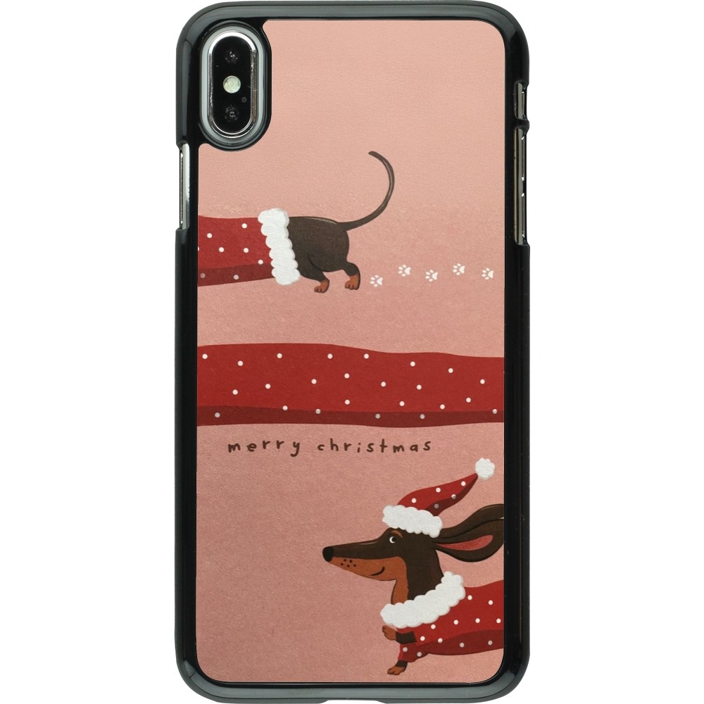 iPhone Xs Max Case Hülle - Christmas 25 Teckel Merry Xmas