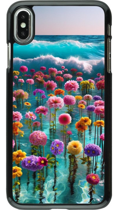 iPhone Xs Max Case Hülle - Blumenmeer Wellen