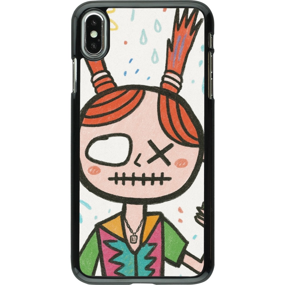 iPhone Xs Max Case Hülle - Little Girl Sketch