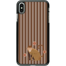 iPhone Xs Max Case Hülle - Monkey with stripes
